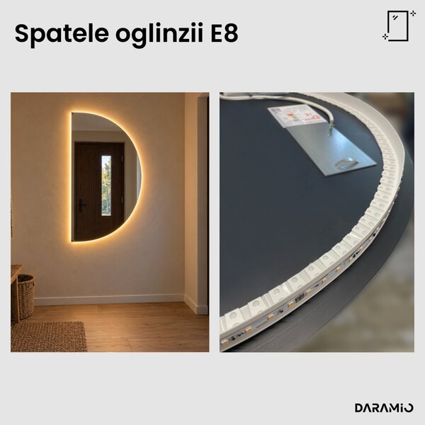 Oglindă semilună cu LED E8