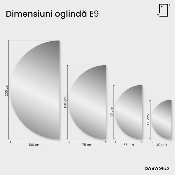 Oglindă semilună cu LED E9