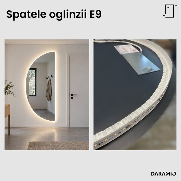 Oglindă semilună cu LED E9