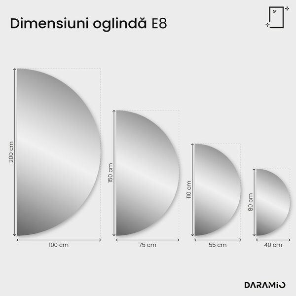 Oglindă semilună cu LED E8