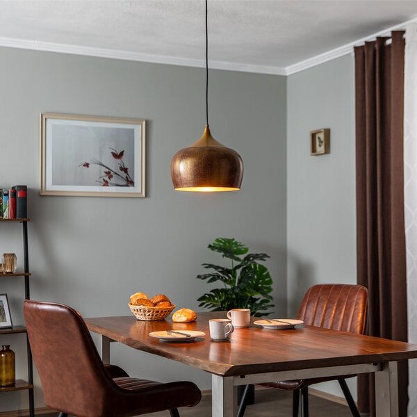 Opviq Berceste 211-S lampă suspendată Ø30cm aur, reglabil, Auriu / Alamă, Camera de zi / sufragerie, Metal