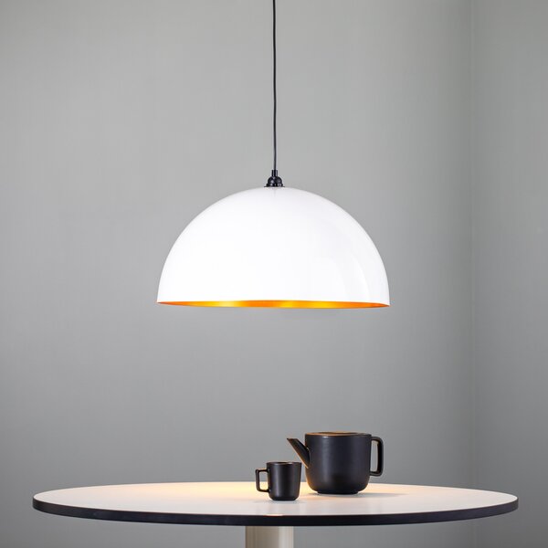 Opviq Berceste 236-S lampă suspendată Ø60cm alb / auriu, reglabil, Alb, Camera de zi / sufragerie, Metal