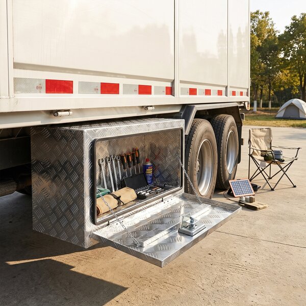 HOMCOM Cutie de Unelte din Aluminiu cu Încuietoare și 2 Chei, Cutie de Depozitare 96L, Rezistentă și Impermeabilă, pentru Pick-Up, Camper, Remorci, 76,2x35,5x40,6cm, Argintiu | Aosom Romania