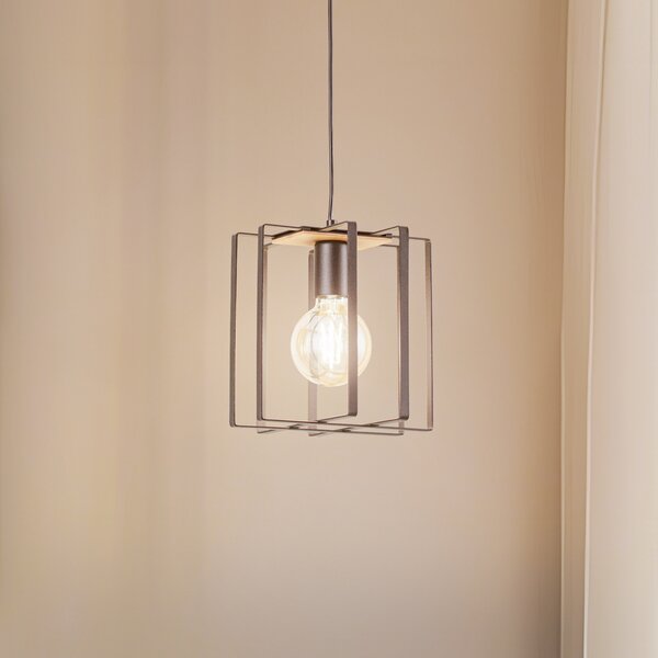 Envostar Fiete lampă suspendată, 1 bec, reglabil, Negru, Camera de zi / sufragerie, Metal