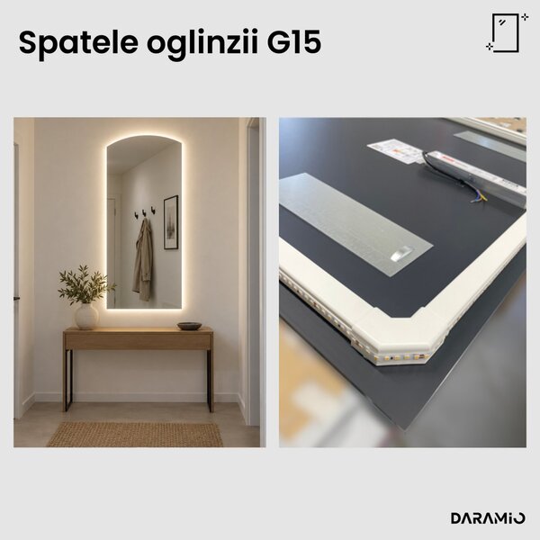 Oglindă arcuită mare cu LED G15