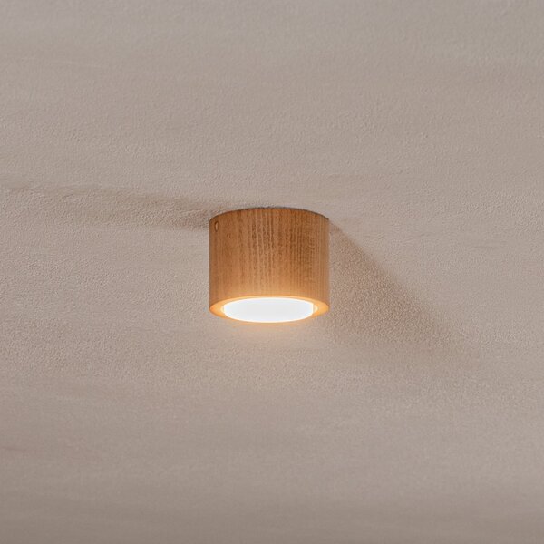 Envostar Ernest Downlight GX53 din lemn, rotund, reglabil, Lemn, Camera de zi / sufragerie, Lemn