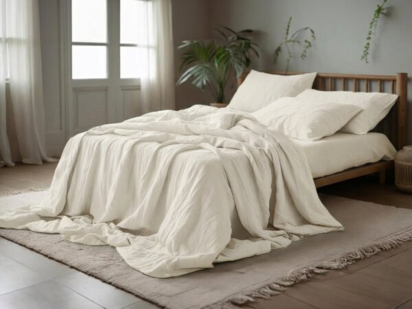 Lenjerie de pat PURELY muselin crema Dimensiune lenjerie de pat: 80 x 80 cm | 155 x 220 cm