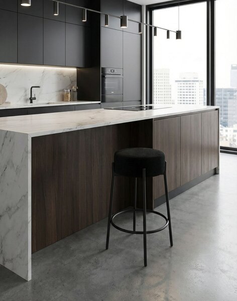 Scaun de bar Holly negru