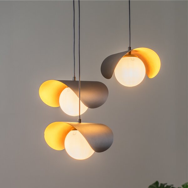 Opviq Lampă suspendată Vatoz 6142 3 becuri Rondell negru opal sticlă, reglabil, Negru, Camera de zi / sufragerie, Metal, Modern, glob