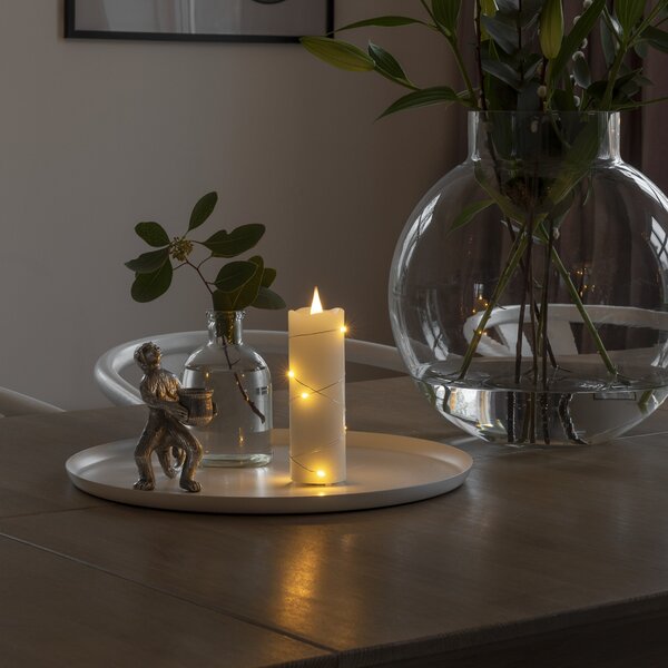 Konstsmide Christmas Lumânare de ceară cu LED alb Culoarea luminii cald 12,7 cm, Alb