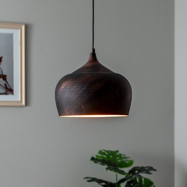 Opviq Lampă suspendată Saglam 3761 1 bec Ø28cm cupru / aur, reglabil, Camera de zi / sufragerie, Metal, Vintage