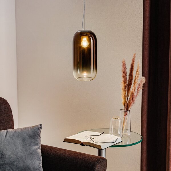 Artemide Gople Mini lampă suspendată bronz/argint, reglabil, Bronz / Alamă Veche, Camera de zi / sufragerie, Sticlă, Design