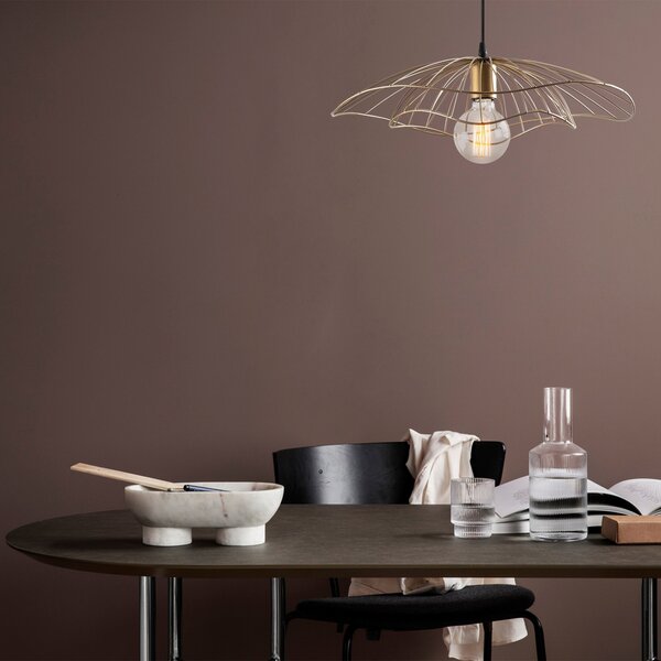 Opviq Lampă suspendată Tel 6503 Ø50cm negru antichizat, reglabil, Bronz / Alamă Veche, Camera de zi / sufragerie, Metal, Modern