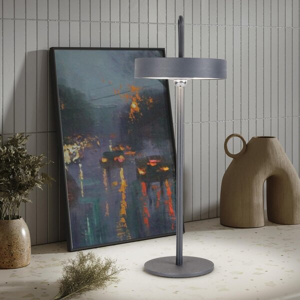 Näve Ella LED lampă de masă reîncărcabilă, magnetică, gri, reglabil, Gri, Camera de zi / sufragerie, Metal, Scandinavă