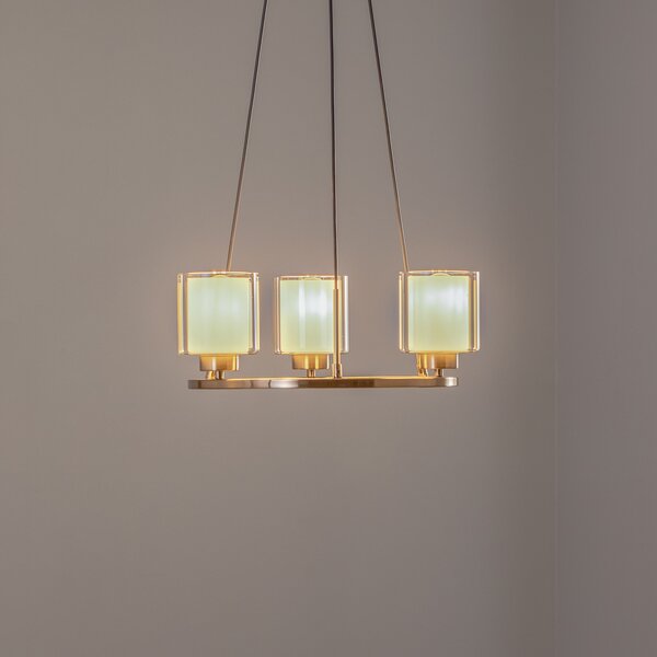 Lucea Candelabru Ressa, Ø 44 cm, alamă antică, 3 becuri., reglabil, Bronz / Alamă Veche, Camera de zi / sufragerie