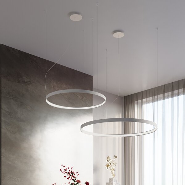 SOLLUX LIGHTING Lampă suspendată LED Rio 78, orizontală, 3.000 K, alb, Alb, Camera de zi / sufragerie, Aluminiu, Modern