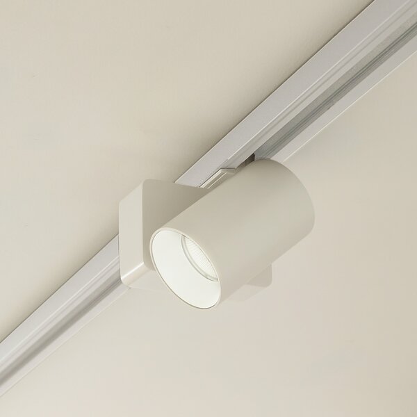 Lindby LED reflector cu șină Linaro/Brinja, alb, monofazat, Alb, Camera de zi / sufragerie, Aluminiu, Modern