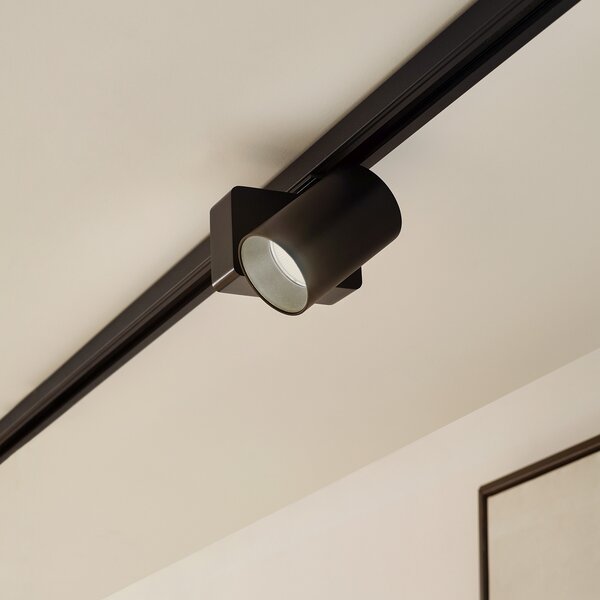 Lindby LED reflector cu șină Linaro/Brinja, negru, monofazat, Negru, Camera de zi / sufragerie, Aluminiu, Modern