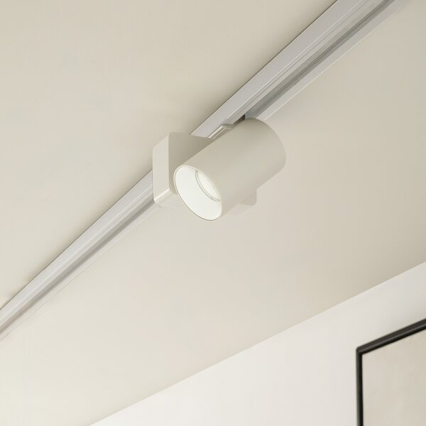 Lindby LED reflector cu șină Linaro/Brinja, alb, monofazat, Alb, Camera de zi / sufragerie, Aluminiu, Modern