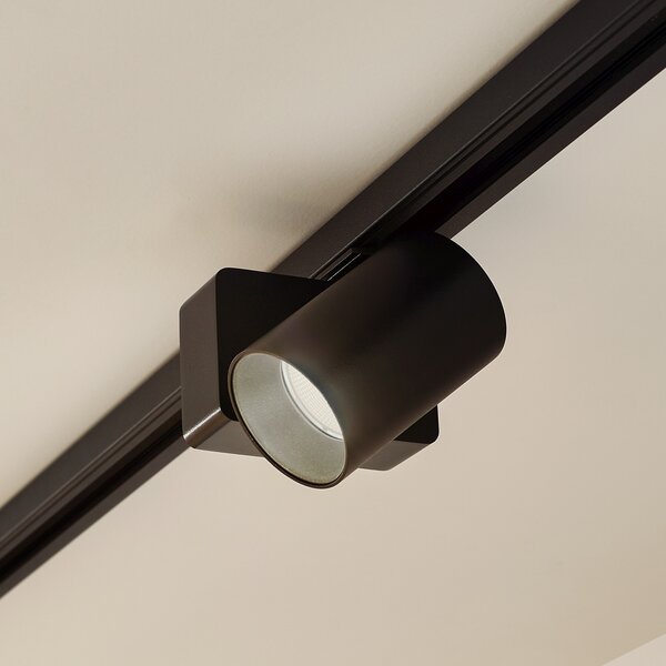 Lindby LED reflector cu șină Linaro/Brinja, negru, monofazat, Negru, Camera de zi / sufragerie, Aluminiu, Modern