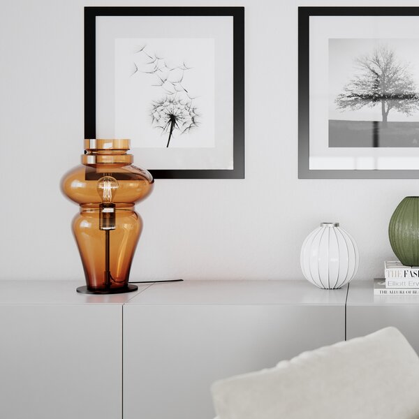 By Rydéns Dolores Lampă de masă Înălțime 40 cm coniac, Maro / Rugină, Camera de zi / sufragerie, Sticlă, Scandinavă