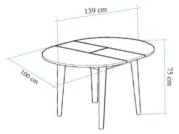 Masă de sufragerie extensibilă Vlasta 2 (alb) (pentru 4 persoane). 1093751
