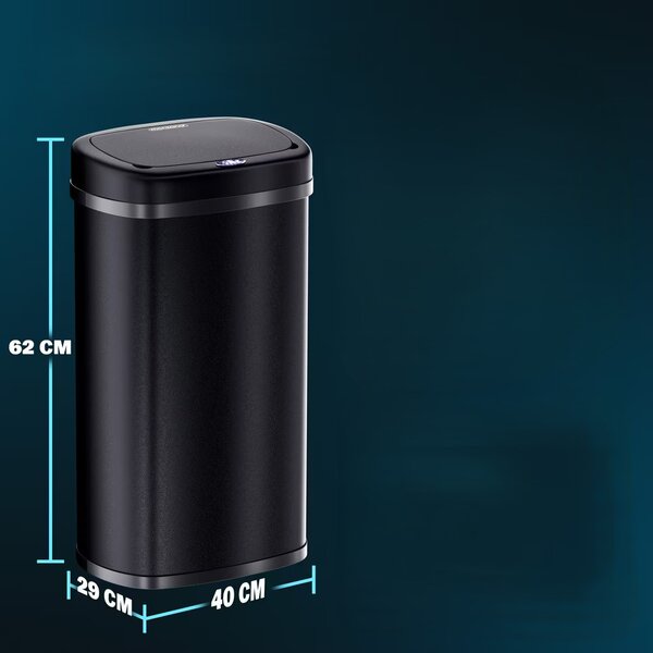 Deuba Coș de gunoi pătrat fără contact cu USB 50 L - negru