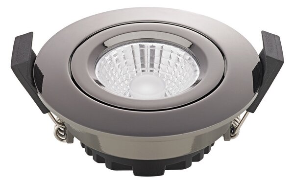 Sigor Spot LED încastrat în tavan Diled, Ø 8,5 cm, 6 W, 3.000 K, crom, reglabil, Metalic, Camera de zi / sufragerie, Aluminiu, Modern, Corpuri de iluminat încastrate rotunde