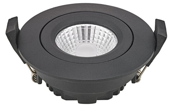 Sigor Spot de tavan cu LED Diled, Ø 8,5 cm, 6 W, 3.000 K, negru, reglabil, Negru, Camera de zi / sufragerie, Aluminiu, Modern, Corpuri de iluminat încastrate rotunde