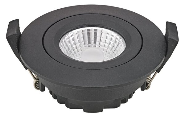Sigor Spot de tavan cu LED Diled, Ø 8,5 cm 6 W Dim-To-Warm negru, reglabil, Negru, Camera de zi / sufragerie, Aluminiu, Modern, Corpuri de iluminat încastrate rotunde