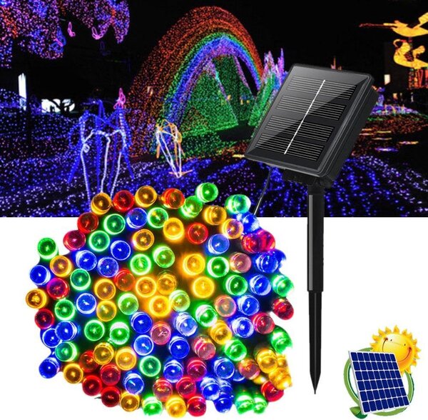 Instalatie solara 300 LED, 30 metri, Multicolor
