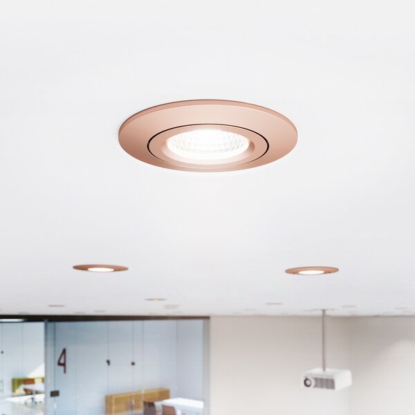 Sigor Spot de tavan cu LED Diled, Ø 8,5 cm, 6 W, 3.000 K, roz, reglabil, Roz / Rosé, Camera de zi / sufragerie, Aluminiu, Modern, Corpuri de iluminat încastrate rotunde