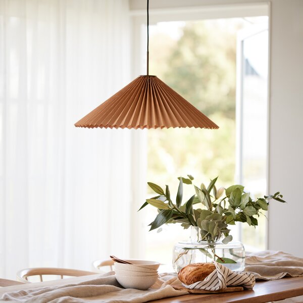 PR Home Lampă suspendată Dora, Ø 60 cm, hârtie, maro, reglabil, Maro / Rugină, Camera de zi / sufragerie, Hârtie / Carton, Scandinavă