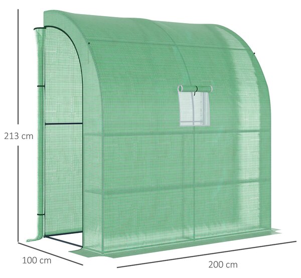 Outsunny Sera de Perete pentru legume, fructe, plante din Otel si PE, protectie plante 200x100x213cm | Aosom Romania