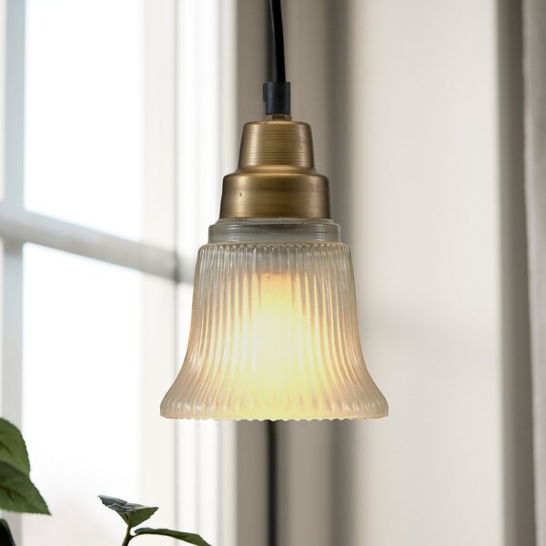 PR Home Lampă suspendată Emmi, culoare alamă antică, Ø 12 cm, Bronz / Alamă Veche, Camera de zi / sufragerie, Metal, Vintage