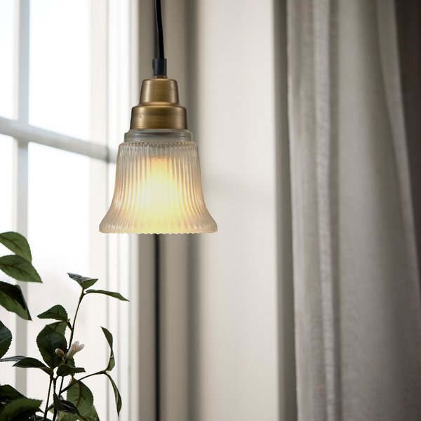 PR Home Lampă suspendată Emmi, culoare alamă antică, Ø 12 cm, Bronz / Alamă Veche, Camera de zi / sufragerie, Metal, Vintage