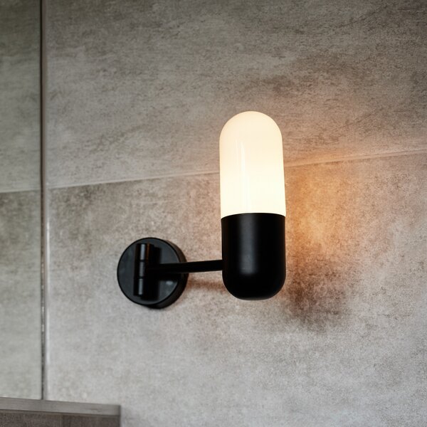 PR Home Aplică de perete pentru baie Zeta, negru, IP44, pivotantă, reglabil, Negru, Baie, Metal, Modern