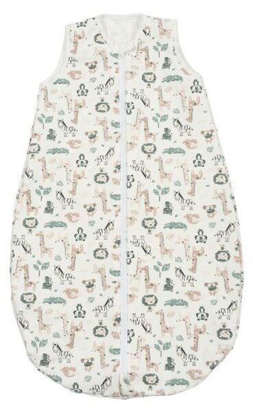 Sac de dormit din bumbac flausat cu fermoar dublu 0-6 luni Kidizi Safari, 1 tog, pentru toamna/iarna