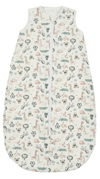 Sac de dormit din bumbac flausat cu fermoar dublu 6-12 luni Kidizi Safari, 1 tog, pentru toamna/iarna