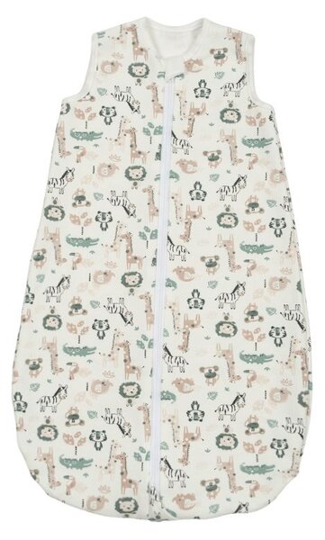 Sac de dormit din bumbac flausat cu fermoar dublu 0-3 luni Kidizi Safari, 1 tog, pentru toamna/iarna