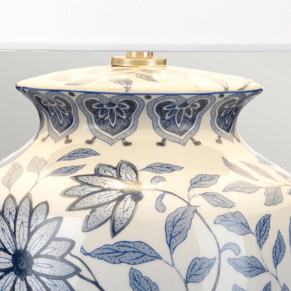Elstead Lampă de masă Ying, Albastru, Camera de zi / sufragerie, Ceramică