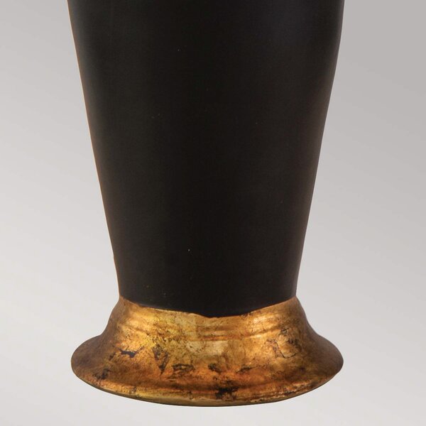 Elstead Lampă de masă Gallier, alb/negru, textil, înălțime 63,5 cm, Negru, Camera de zi / sufragerie, Plastic
