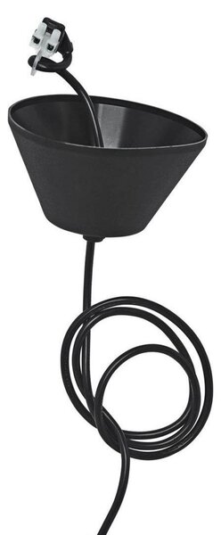 PR Home Lampă suspendată Saigon, aspect ratan, negru, Ø 28 cm, reglabil, Negru, Camera de zi / sufragerie, Plastic