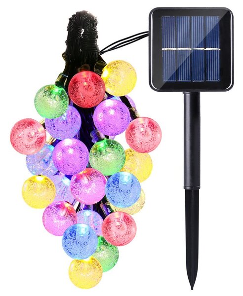 Instalatie solara LED 30 globulete, Multicolor