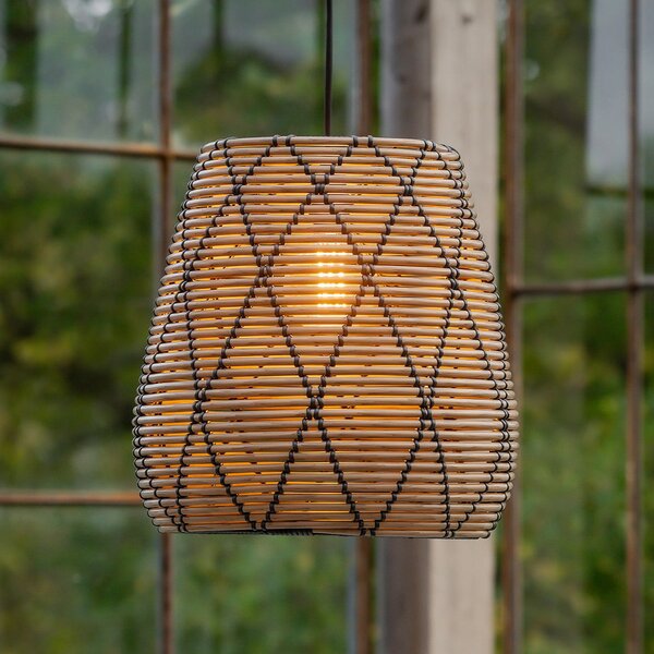 PR Home Lollo, pandantiv pentru exterior, aspect ratan natural, Ø 38 cm, Maro / Rugină, Plastic