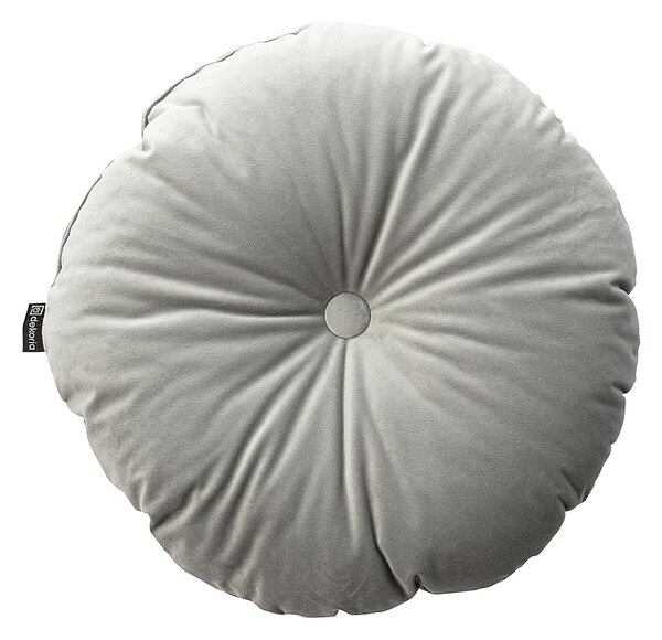 Pernă rotundă din catifea cu buton culoare gri Țesătură gloss, catifea