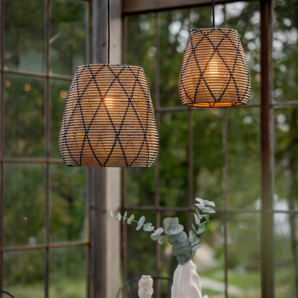 PR Home Lollo, pandantiv pentru exterior, aspect ratan natural, Ø 38 cm, Maro / Rugină, Plastic
