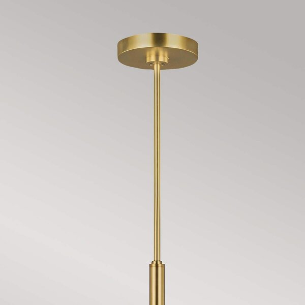 FEISS Candelabru Brianna, cu șase lumini, alamă lustruită, reglabil, Auriu / Alamă, Camera de zi / sufragerie, Metal