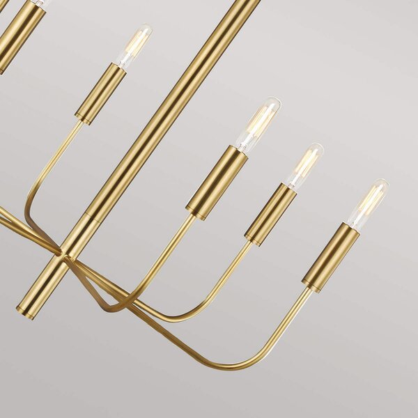 FEISS Candelabru Brianna, cu șase lumini, alamă lustruită, reglabil, Auriu / Alamă, Camera de zi / sufragerie, Metal