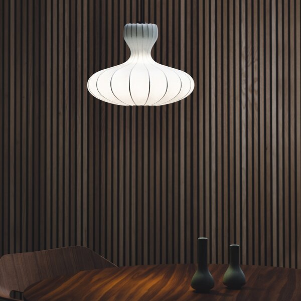 LOOM DESIGN Lampă suspendată LED Portobello Ø 60 cm, reglabil, Alb, Camera de zi / sufragerie, Țesătură / Textil, Scandinavă